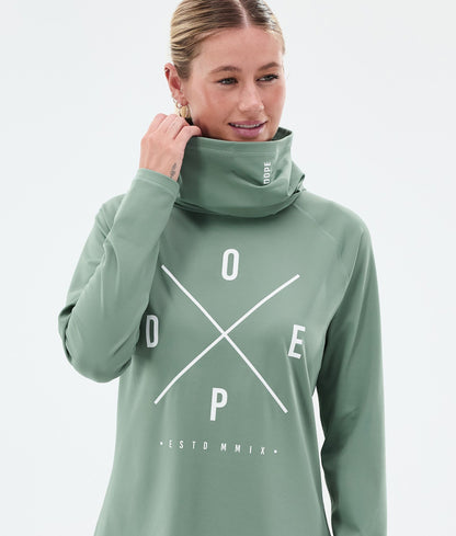 Base Layer Top For Women 2X-Up Faded Green