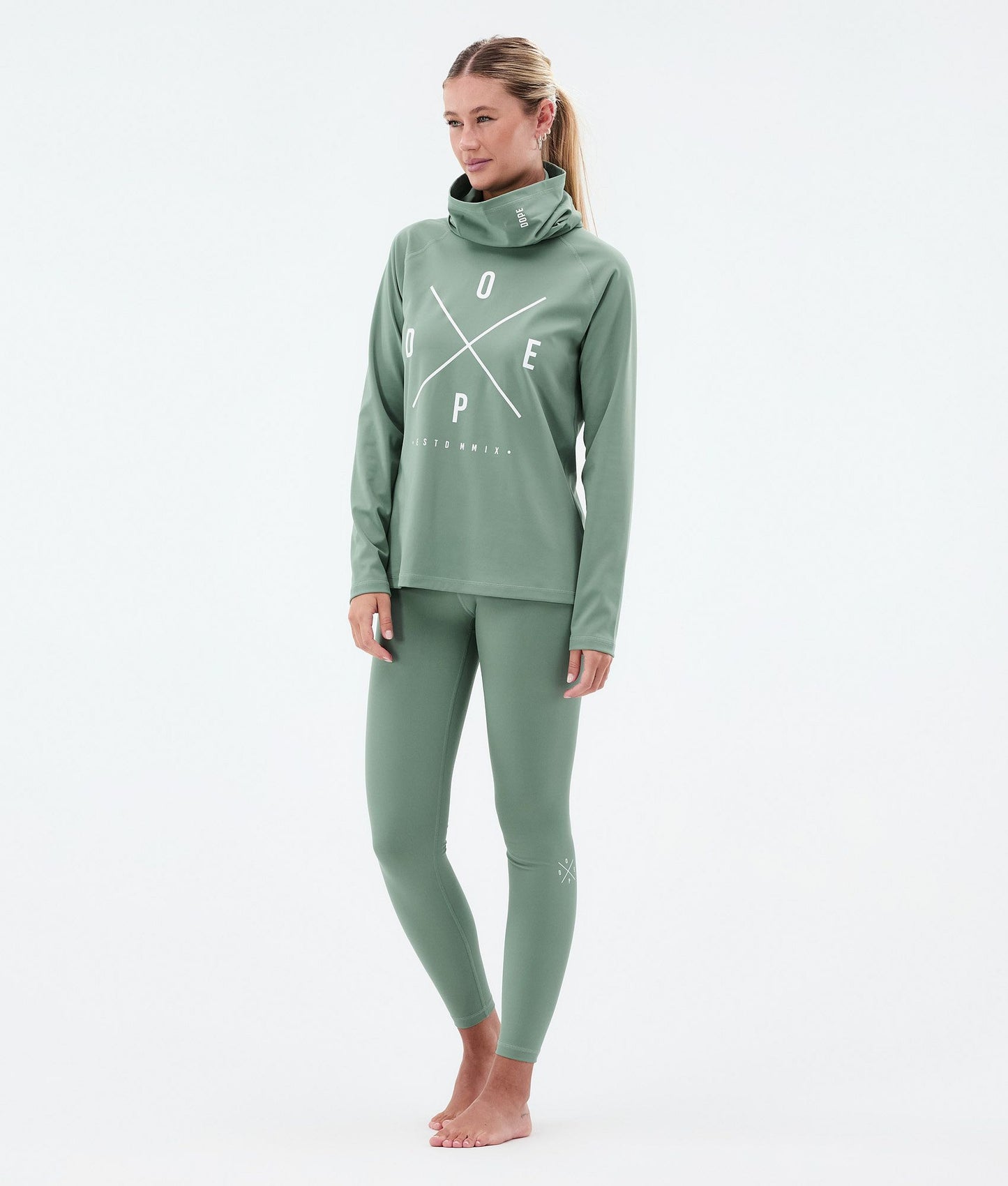 Base Layer Top For Women 2X-Up Faded Green