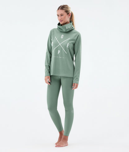 Base Layer Top For Women 2X-Up Faded Green