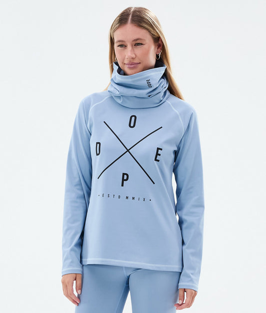 Base Layer Top For Women 2X-Up Light Blue