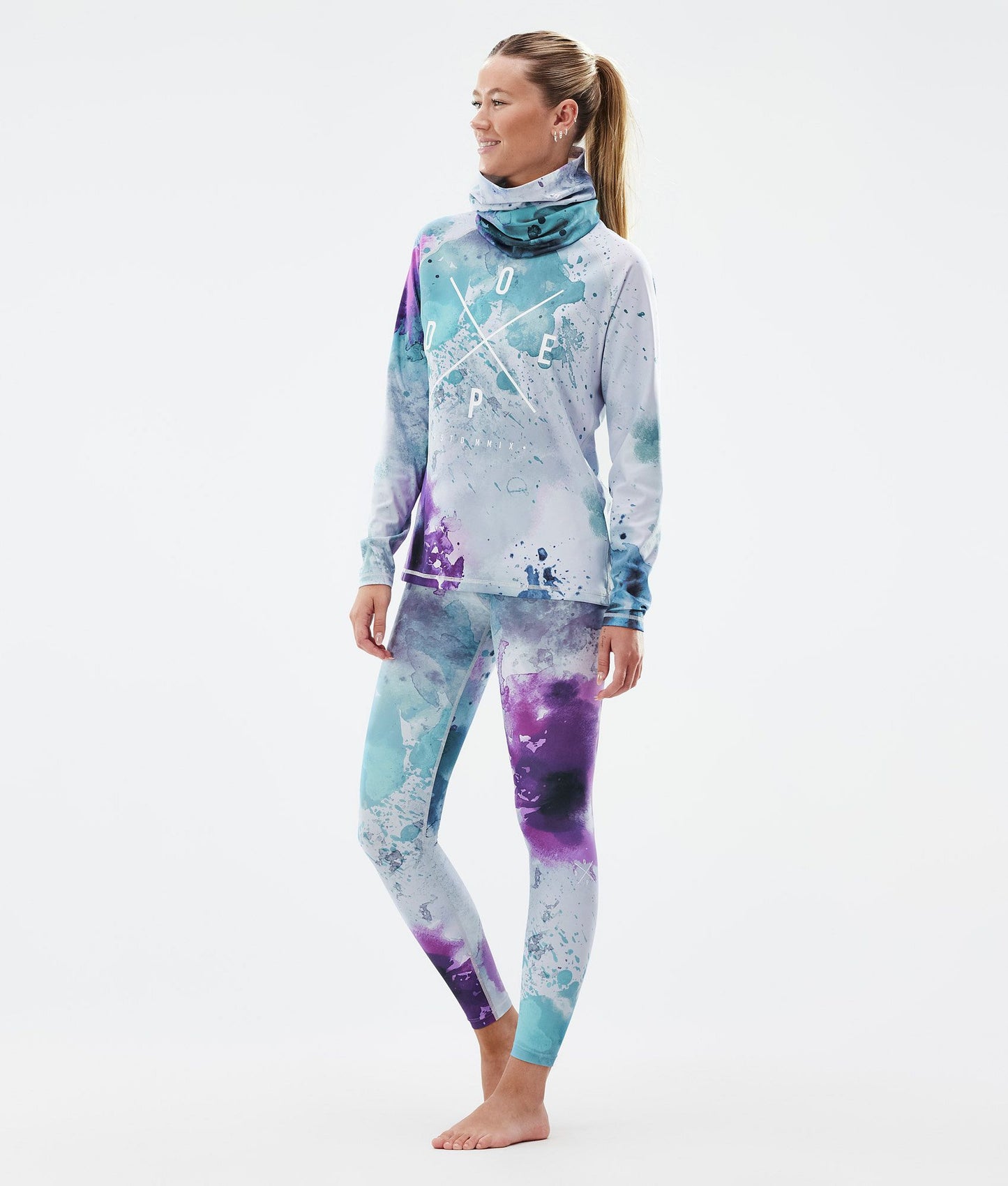 Base Layer Top For Women 2X-Up Spray Green Grape