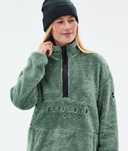 Fleece Sweater For Women Faded Green