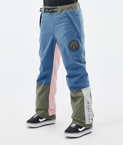 Snowboard Pants For Women Blue Steel/Light Grey/Soft Pink/Greenish