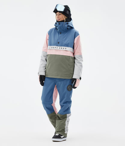 Snowboard Pants For Women Blue Steel/Light Grey/Soft Pink/Greenish