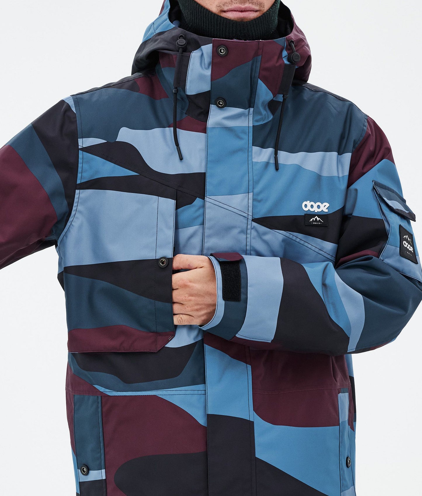 Snowboard Jacket For Men Shards Burgundy Blue