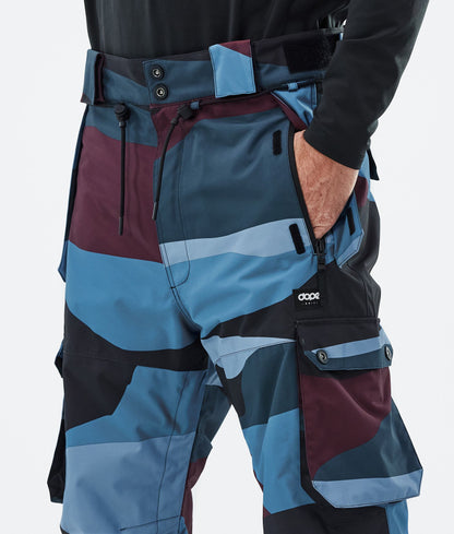 Snowboard Pants For Men Shards Burgundy Blue