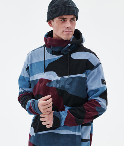 Fleece Hoodie For Men Shards Burgundy Blue