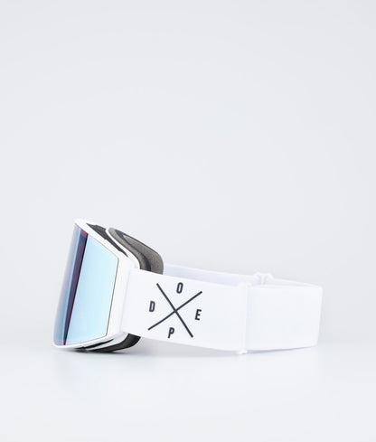 Ski Goggles White/Blue Mirror