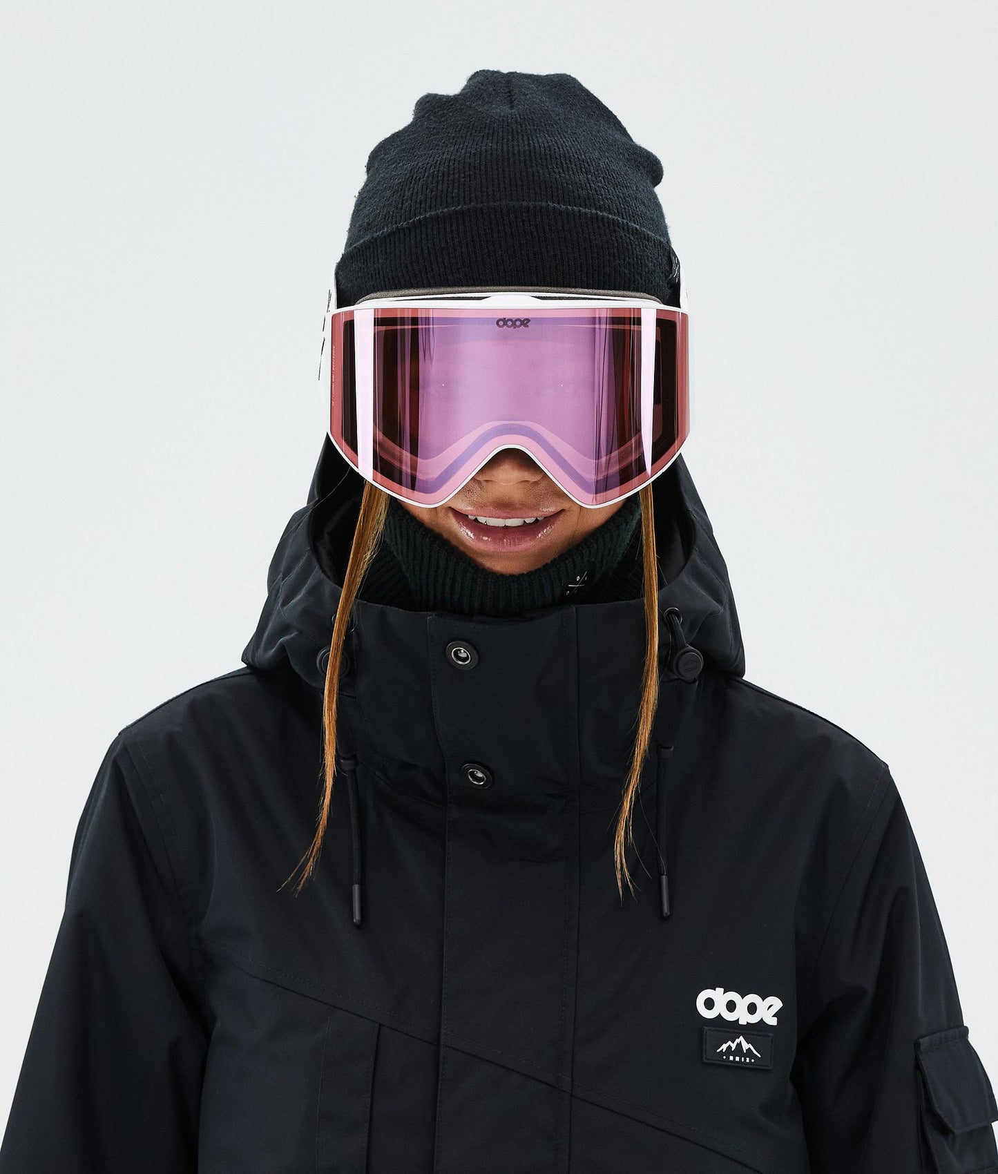 Ski Goggles White/Pink Mirror