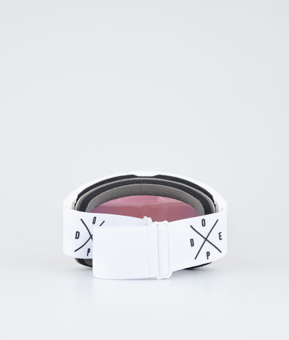 Ski Goggles White/Red Mirror