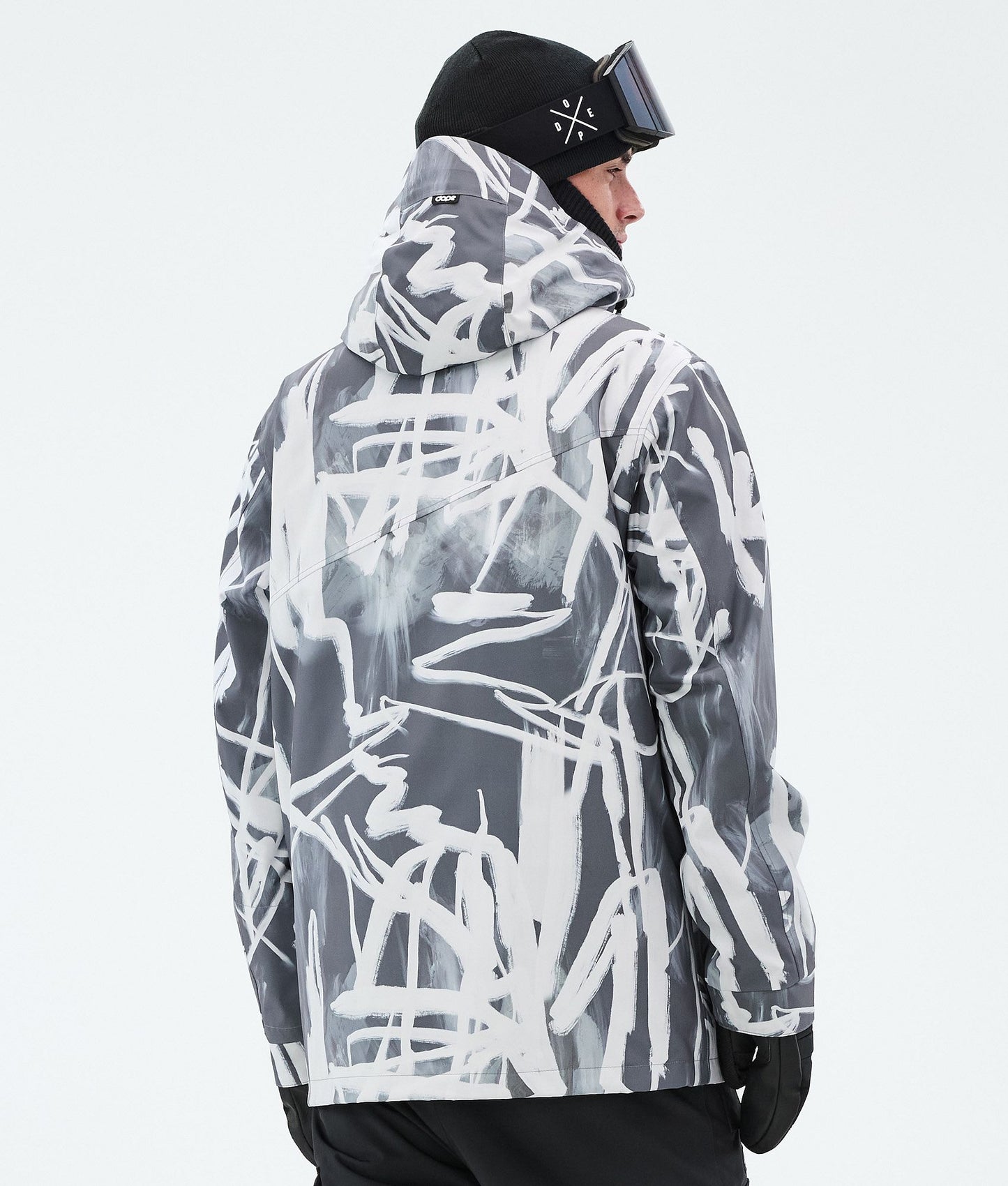 Snowboard Jacket For Men Scribble Black