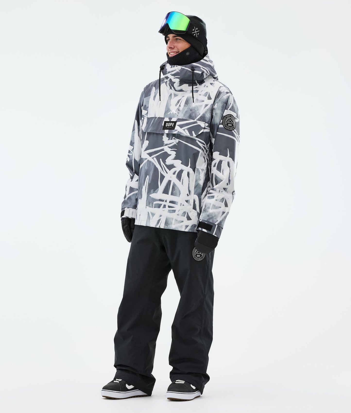 Snowboard Jacket For Men Scribble Black