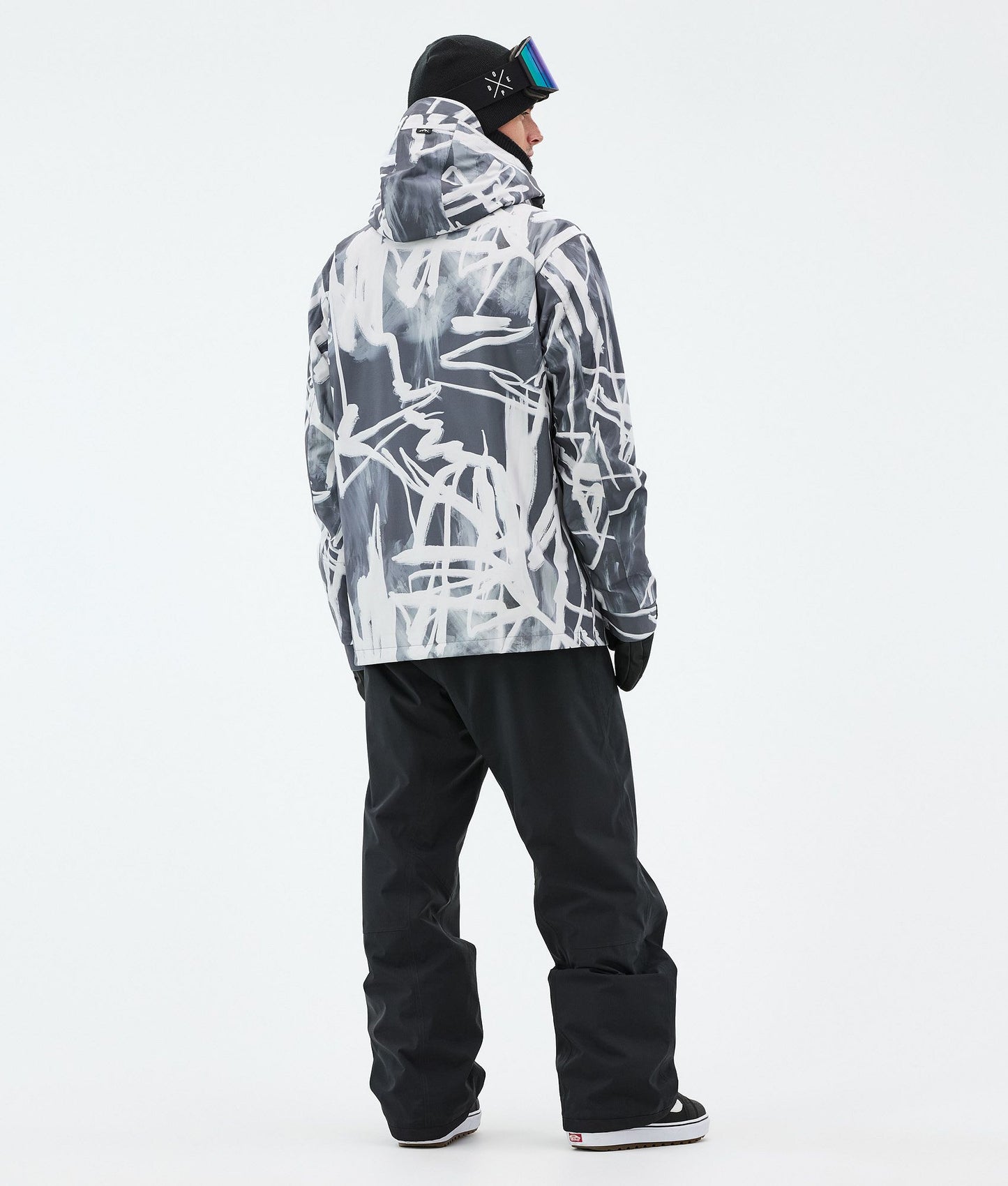 Snowboard Jacket For Men Scribble Black