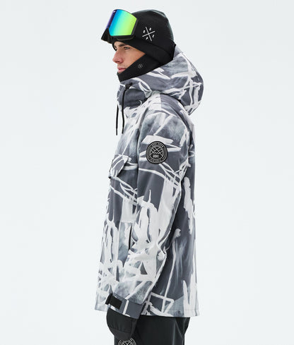 Snowboard Jacket For Men Scribble Black