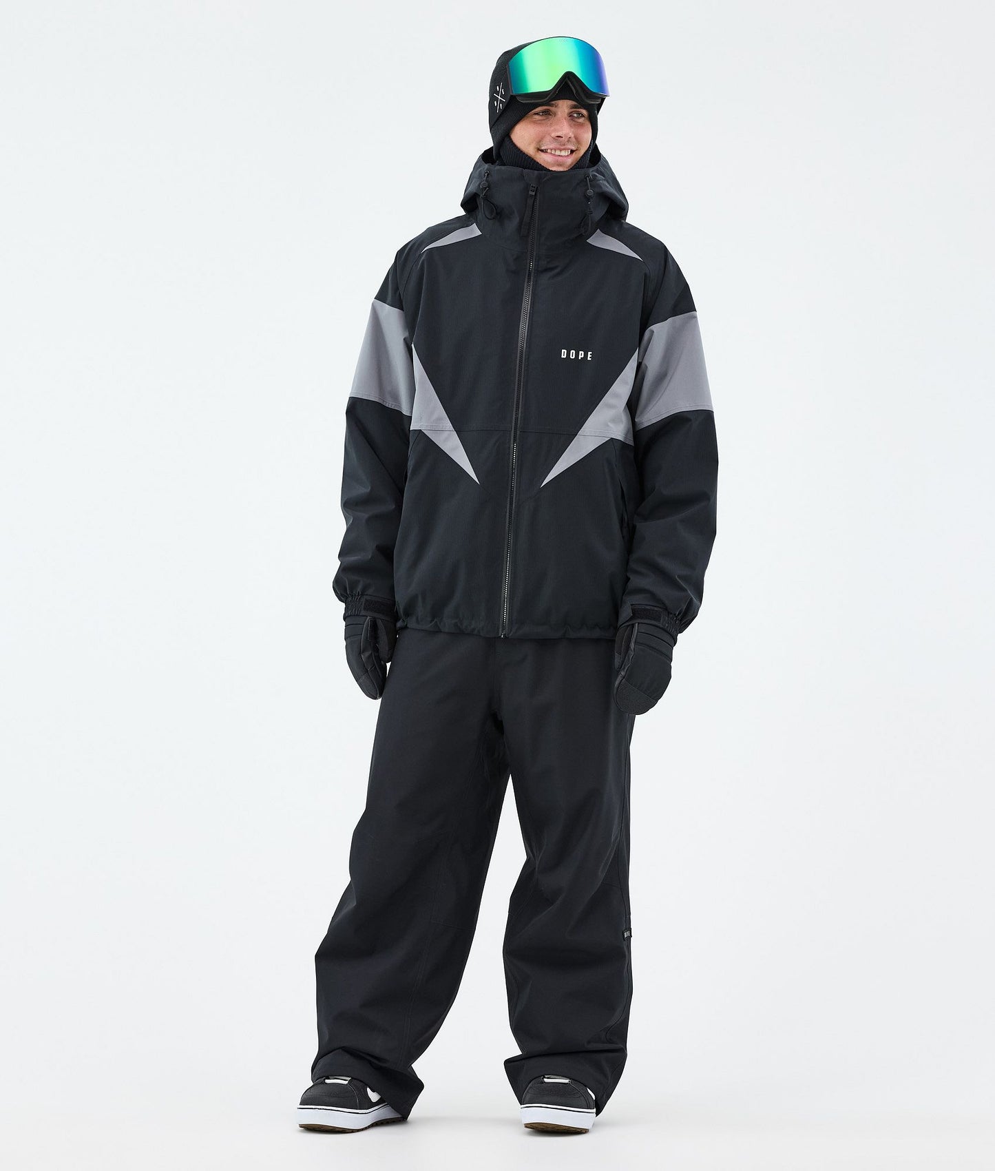 Snowboard Jacket For Men Spike Black/Light Pearl