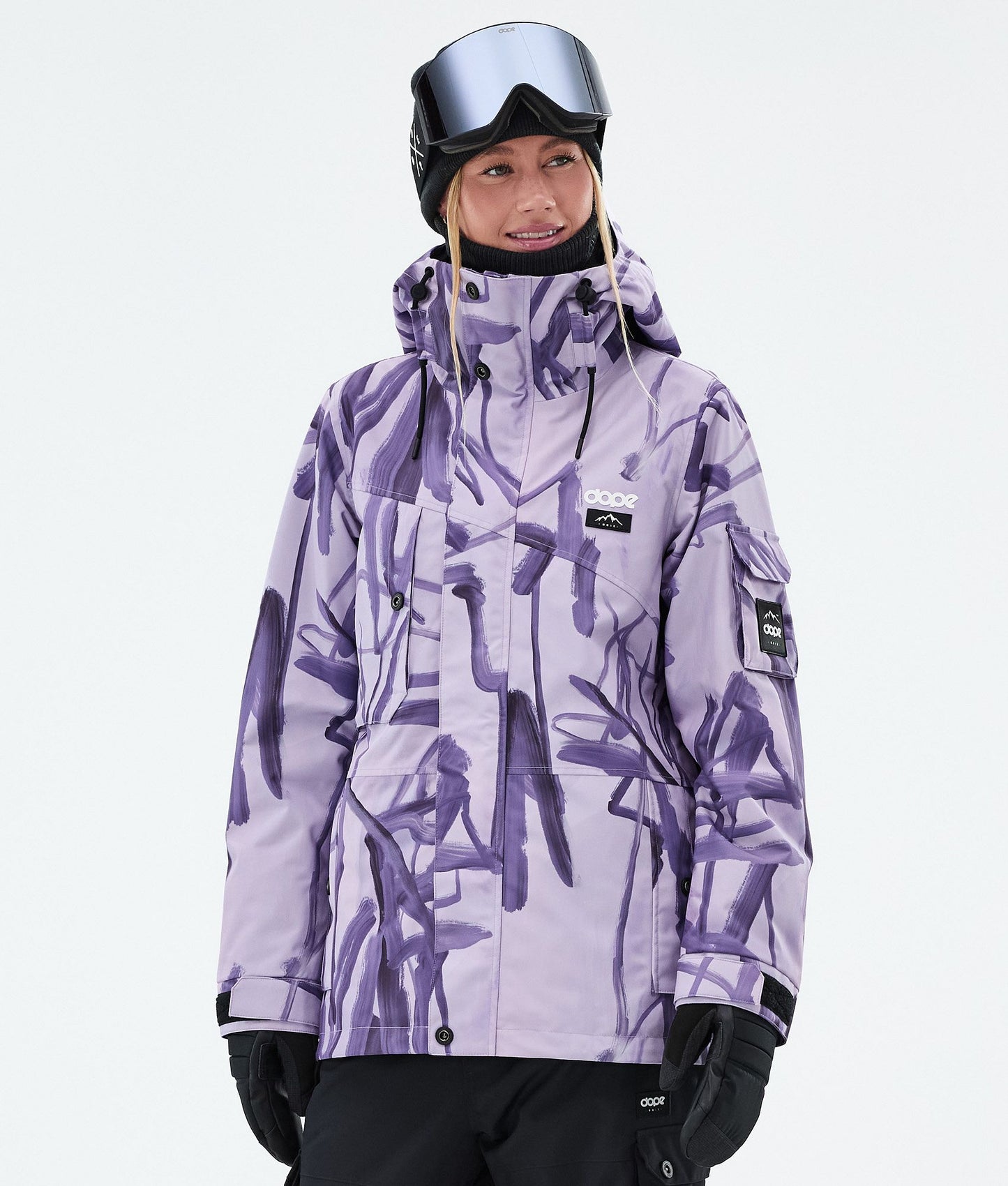 Snowboard Jacket For Women Scribble Purple