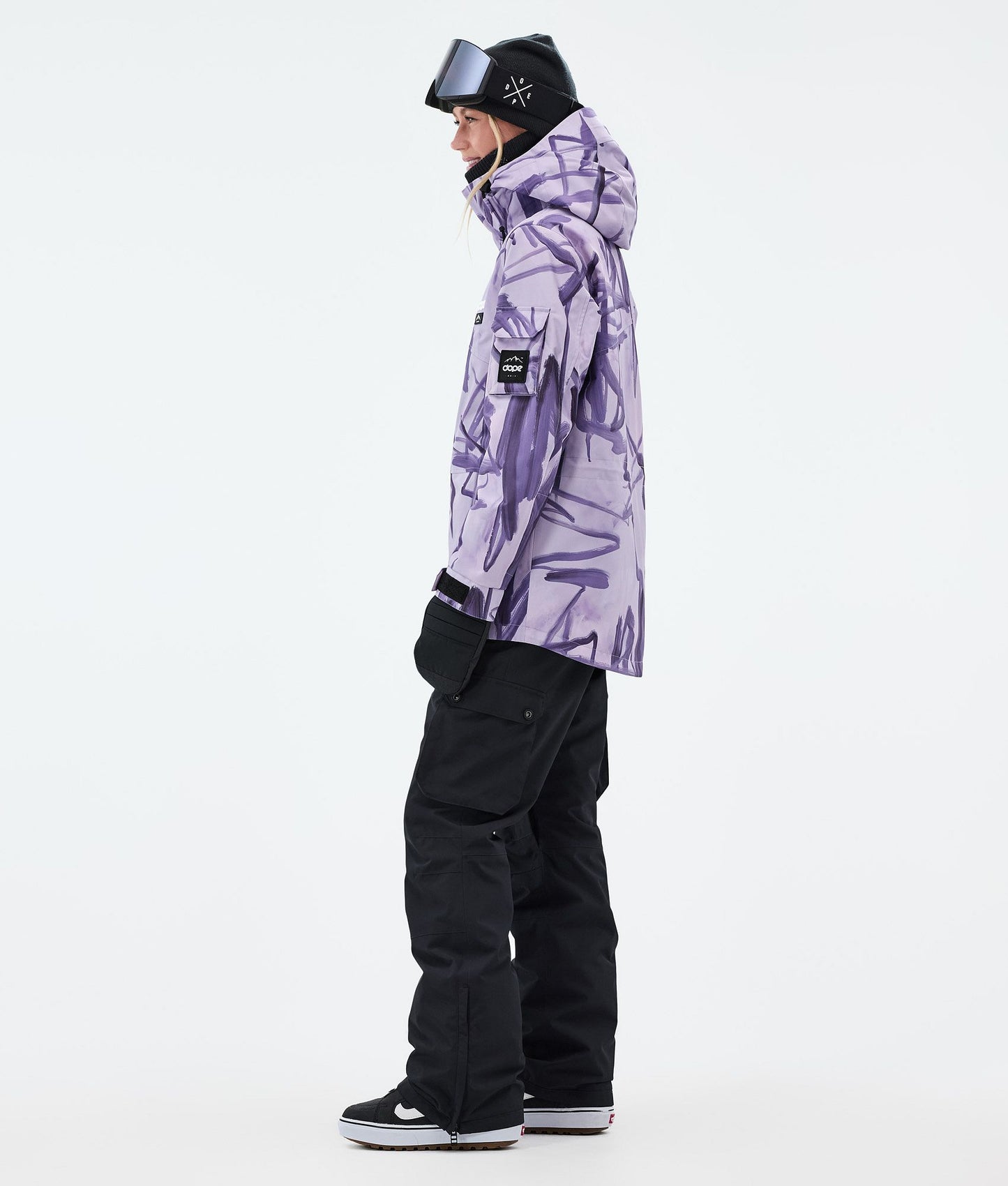 Snowboard Jacket For Women Scribble Purple