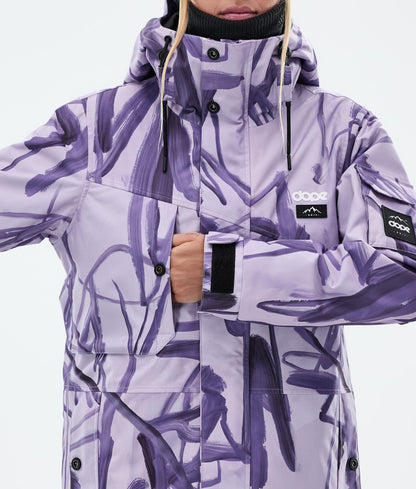 Snowboard Jacket For Women Scribble Purple