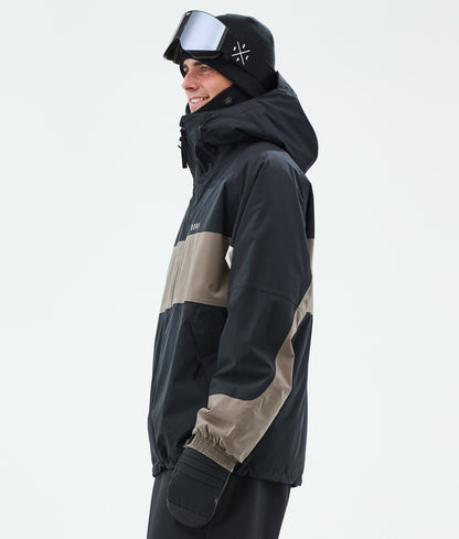 Snowboard Jacket For Men Stripe Black/Walnut