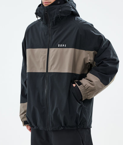 Snowboard Jacket For Men Stripe Black/Walnut