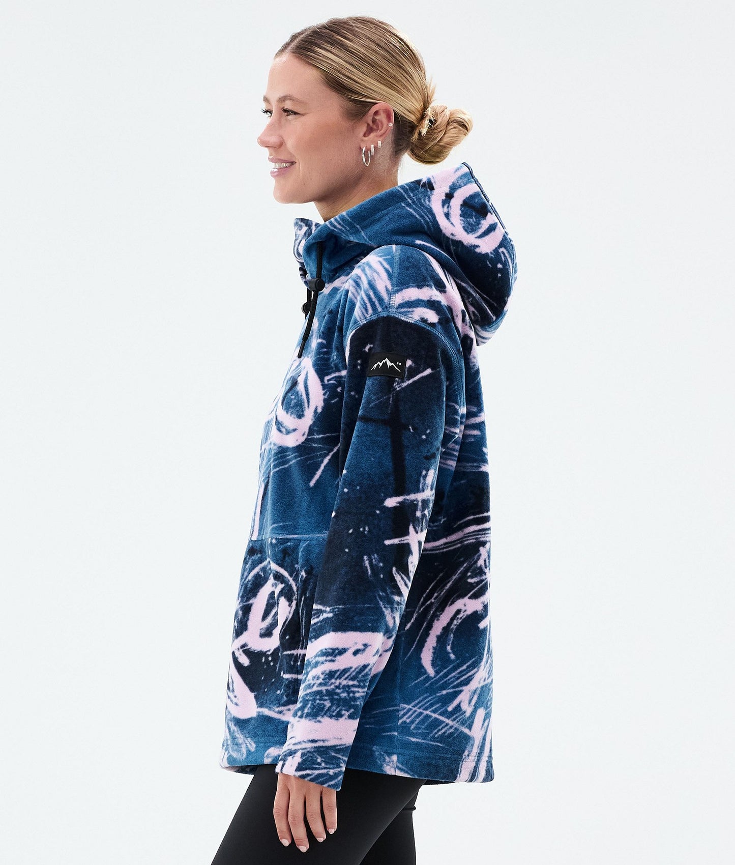 Fleece Hoodie For Women Carvings Pink