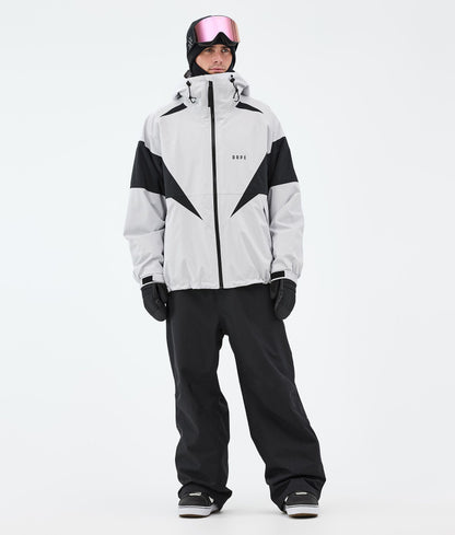 Snowboard Jacket For Men Spike Light Grey/Black