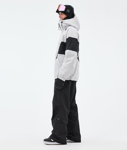 Snowboard Jacket For Men Spike Light Grey/Black