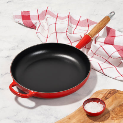 Cast Iron 10.25-inch Cerise Fry Pan with Wood Handle