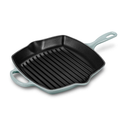 Signature Cast Iron 10.25-inch Sea Salt Square Grill Pan