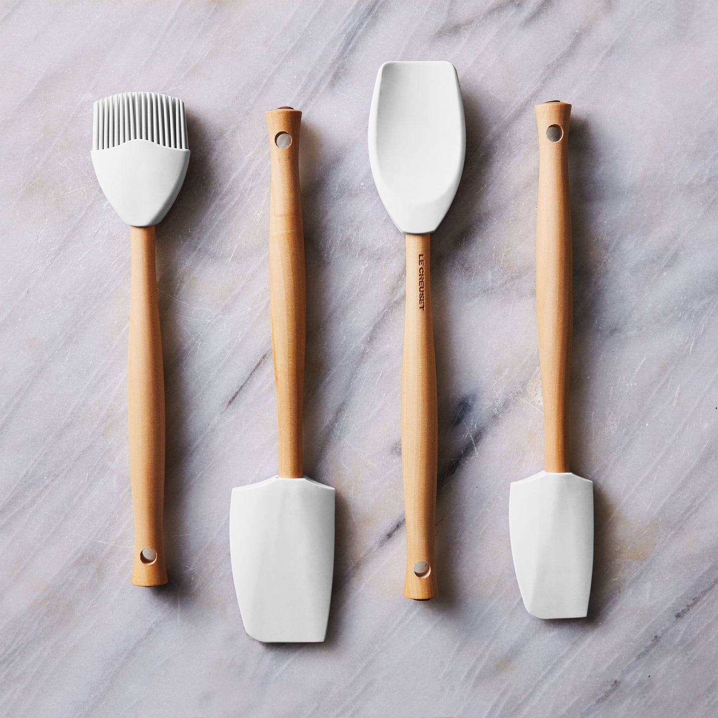 5 Piece White Silicone Utensil Set