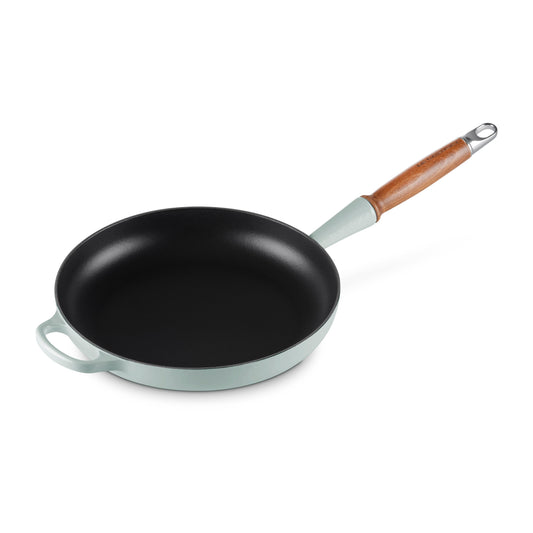 Cast Iron 10.25-inch Sea Salt Fry Pan with Wood Handle