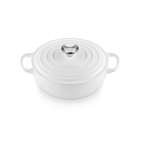Signature Cast Iron 3.5-quart White Sauteuse Dutch Oven