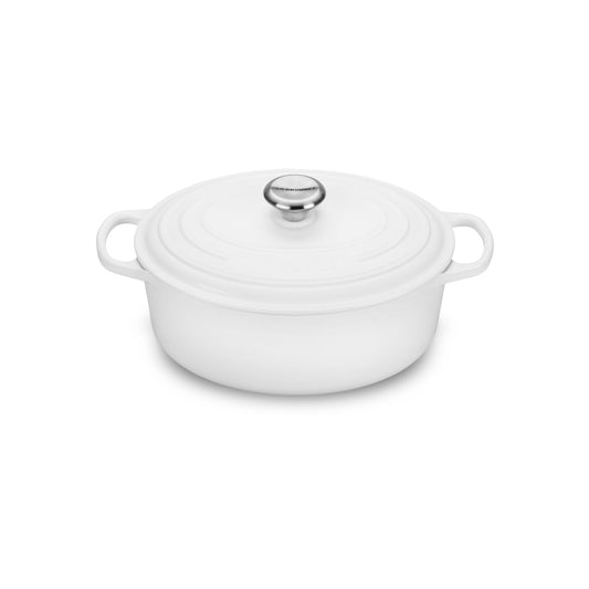 Signature Cast Iron 2.75-quart White Oval Dutch Oven