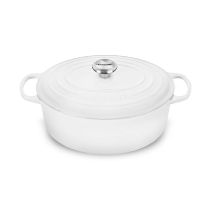 Signature Cast Iron 6.75-quart White Oval Dutch Oven