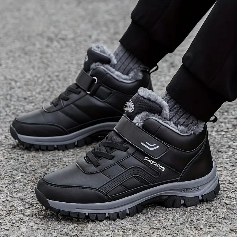 (Begrenzte Zeit 49 % Aktionsrabatt) Warme orthopädische Winter-Wanderstiefel für Herren, wasserdicht, rutschfest, breite Zehenpartie, Fußgewölbeunterstützung 
