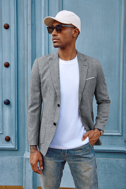 Blazer de sport décontracté pour homme, veste d'affaires légère à deux boutons 