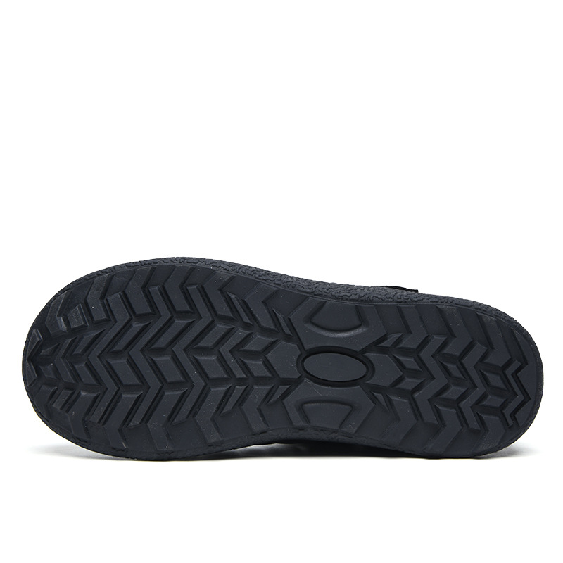 (Zeitlich begrenzte Aktion mit 49 % Rabatt) Warme, wasserdichte, rutschfeste Baumwollschuhe für Herren im Winter mit Klettverschluss, breite Zehenpartie, orthopädische Fußgewölbeunterstützung, Slip-on-Baumwollschuhe 