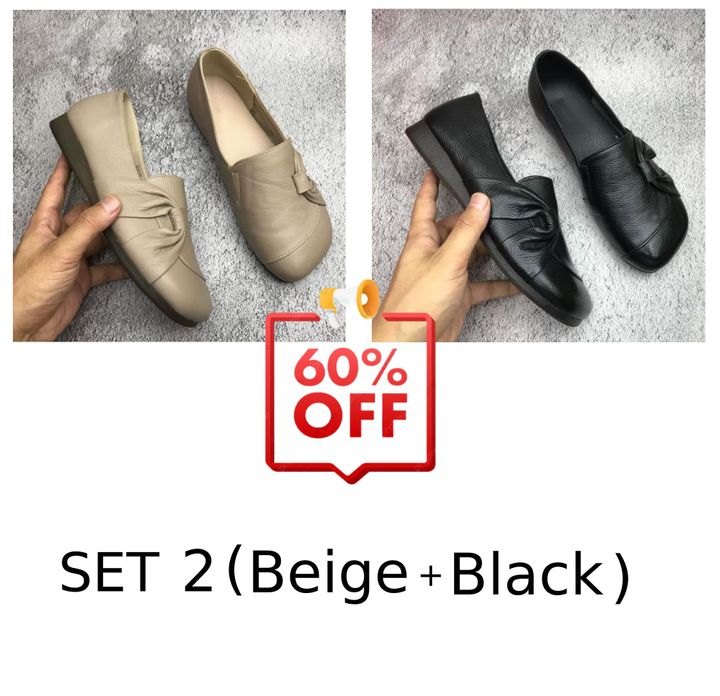 💖Promotion du dernier jour 60% de réduction - Chaussures en cuir à semelles souples antidérapantes pour femmes 