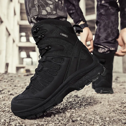 Herren-Arbeitsstiefel mit Verstauchungsschutz, Militär, Taktisch, wasserdicht, rutschfest, durchstichsicher, Wanderstiefel 