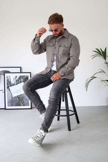 Veste chemise boutonnée pour homme (2 achats, livraison gratuite) 