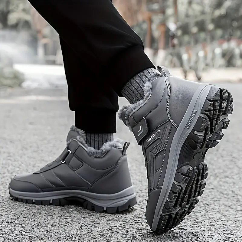 (Begrenzte Zeit 49 % Aktionsrabatt) Warme orthopädische Winter-Wanderstiefel für Herren, wasserdicht, rutschfest, breite Zehenpartie, Fußgewölbeunterstützung 