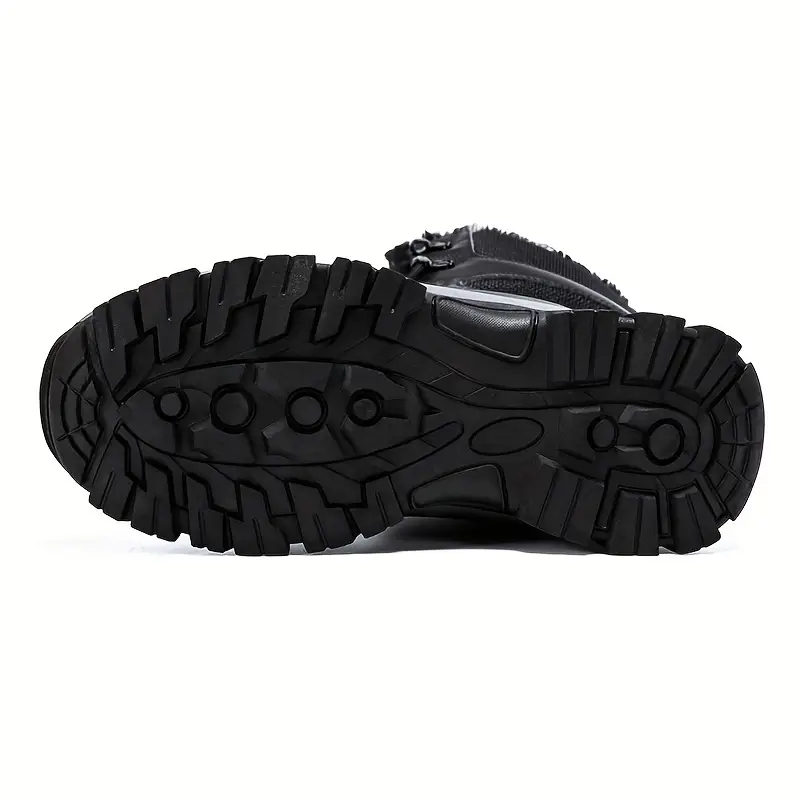 Herren-Schneestiefel mit mittlerer Wade, Thermo-Winterschuhe, winddichte Wanderstiefel mit flauschigem Futter 