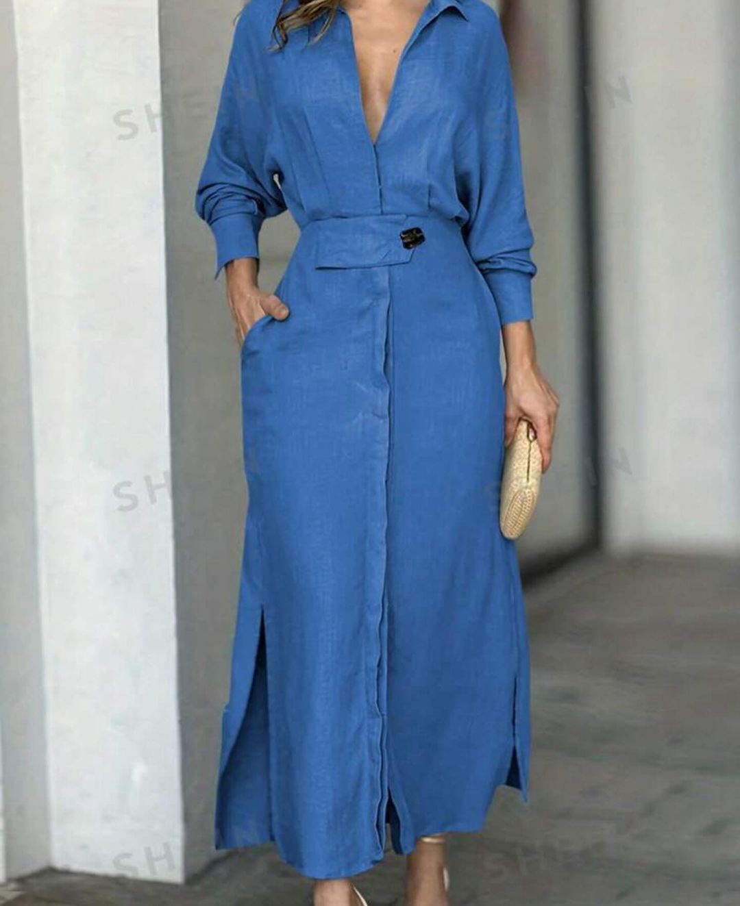 2025 Einfarbiges Maxikleid (Verbesserte Version)