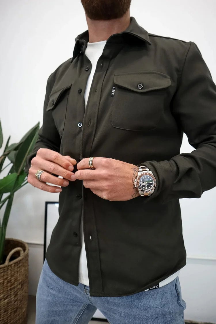 Veste chemise boutonnée pour homme (2 achats, livraison gratuite) 
