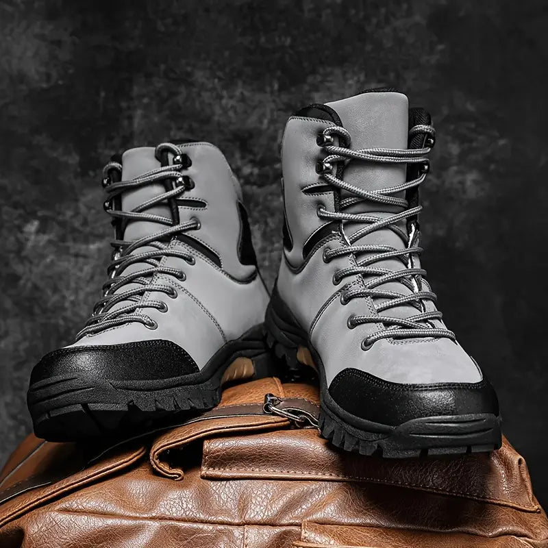 (⏰Zeitlich begrenztes 70 % Rabatt-Event) Wasserdichte, rutschfeste und durchtrittsichere Wanderstiefel für Herren mit Knöchelstütze und breiter Zehenpartie, Fußgewölbestütze und orthopädischer Arbeitsstiefel 