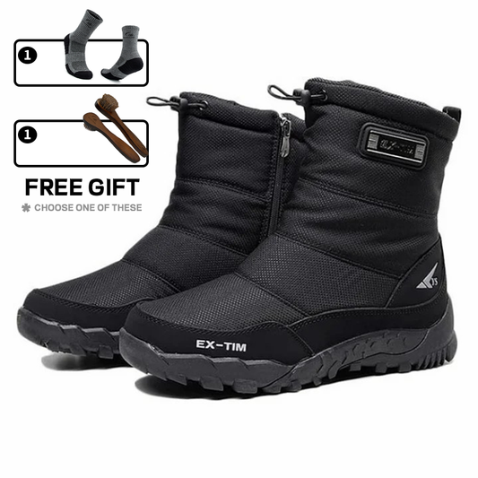 (Durée limitée 70 % de réduction) Bottes de neige orthopédiques pour hommes avec support de cheville et soutien de la voûte plantaire, bottes de randonnée imperméables, antidérapantes, chaudes et légères 
