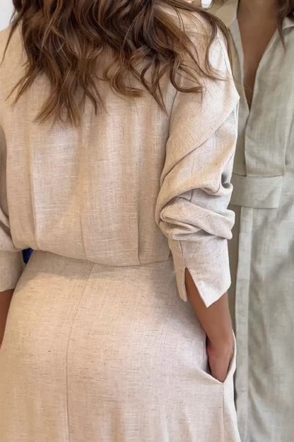 2025 Einfarbiges Maxikleid (Verbesserte Version)