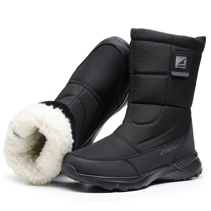 (Vente à durée limitée -49 % de réduction) Bottes de neige unisexes en cuir épais, doublées de fourrure, bottes mi-mollet chaudes, imperméables et antidérapantes (mise à niveau Warmth 2024) 
