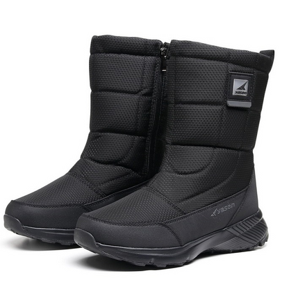 (Vente à durée limitée -49 % de réduction) Bottes de neige unisexes en cuir épais, doublées de fourrure, bottes mi-mollet chaudes, imperméables et antidérapantes (mise à niveau Warmth 2024) 