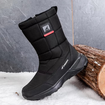 (Vente à durée limitée -49 % de réduction) Bottes de neige unisexes en cuir épais, doublées de fourrure, bottes mi-mollet chaudes, imperméables et antidérapantes (mise à niveau Warmth 2024) 